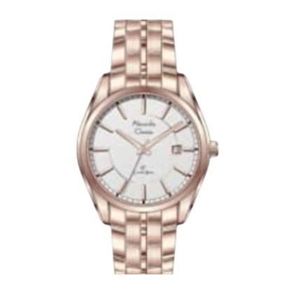 Alexandre Christie ALCW8578LDBRGSL Silver Dial Rose Gold Stainless Steel Strap Analog Women Watch